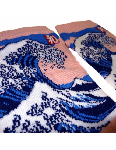 Chaussettes 5 orteils - Du 35 au 39 - Grande vague d'Hokusaï. Chaussettes japonaises à orteils séparées.