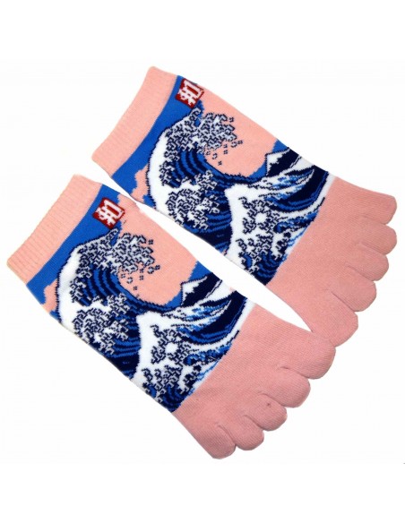 Chaussettes 5 orteils - Du 35 au 39 - Grande vague d'Hokusaï. Chaussettes japonaises à orteils séparées. Chaussettes 5 orteils - Du 35 au 39 - Grande vague d'Hokusaï. Chaussettes japonaises à orteils séparées.