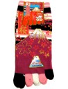 Chaussettes 5 orteils - Du 35 au 39 - Fuji Sakura. Chaussettes japonaises à orteils.