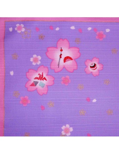 Furoshiki tissu lavande 50x50 - Maiko et Sakura. Emballage cadeaux tissus japonais.