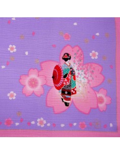 Furoshiki cloth lavender 50x50 - Maiko and Sakura. Japanese gift wrapping fabric. 2