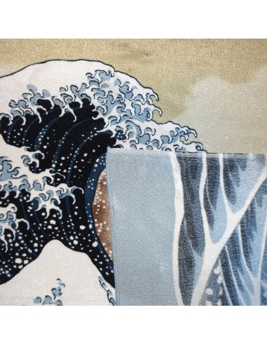 Furoshiki tissu 68x68 - Grande vague Hokusaï. Emballage cadeaux en tissus japonais.