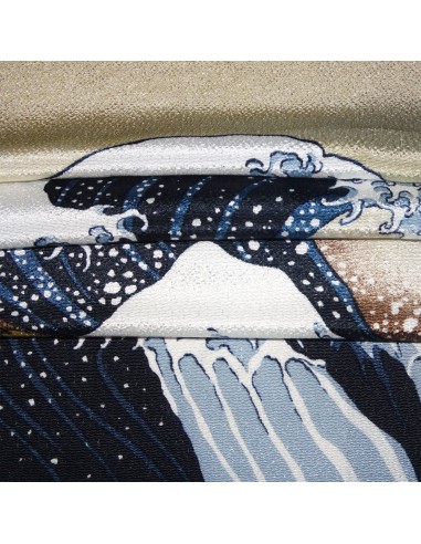 Furoshiki tissu 68x68 - Grande vague Hokusaï. Emballage cadeaux en tissus japonais.