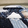 Furoshiki tissu 68x68 - Grande vague Hokusaï. Emballage cadeaux en tissus japonais.
