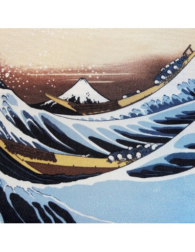 Furoshiki tissu 68x68 - Grande vague Hokusaï. Emballage cadeaux en tissus japonais.