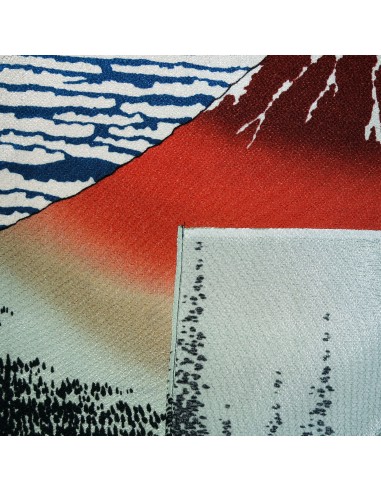 Furoshiki tissu 68x68 bleu - Gaifû kaisei d'Hokusaï. Emballage cadeaux en tissus japonais.