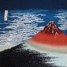 Furoshiki tissu 68x68 bleu - Gaifû kaisei d'Hokusaï. Emballage cadeaux en tissus japonais.