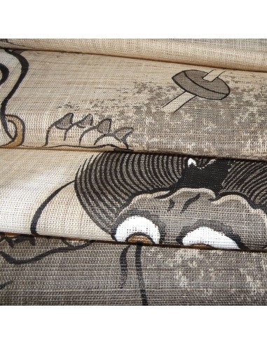 Hanging tapestry - Fûjin and Raijin Gods - 60x120. Japanese wall decoration Kakejiku Kakemono.