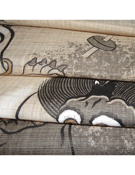 Tapisserie suspendue - Dieux Fûjin et Raijin - 60x120. Décoration murale japonaise kakejiku kakemono