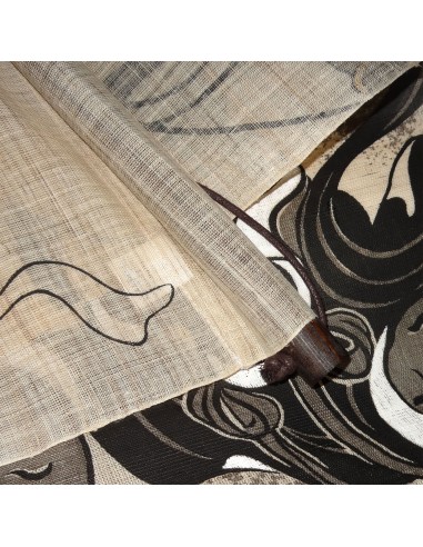 Hanging tapestry - Fûjin and Raijin Gods - 60x120. Japanese wall decoration Kakejiku Kakemono.