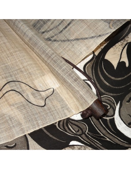 Tapisserie suspendue - Dieux Fûjin et Raijin - 60x120. Décoration murale japonaise kakejiku kakemono