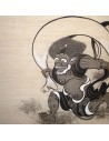 Hanging tapestry - Fûjin and Raijin Gods - 60x120. Japanese wall decoration Kakejiku Kakemono.