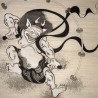 Tapisserie suspendue - Dieux Fûjin et Raijin - 60x120. Décoration murale japonaise kakejiku kakemono