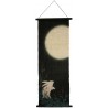 Tapisserie suspendue - Lapin sous la Lune - 45x130. Decoration murale japonaise.