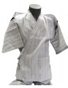 Jinbei Japanese summer tunic garment 78 white - L size - Cotton and Linen