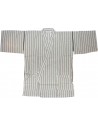 Jinbei Tunique vêtement japonaise d'été - blanc - Taille L - Coton et Lin