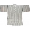 Jinbei Tunique vêtement japonaise d'été - blanc - Taille LL - Coton et Lin