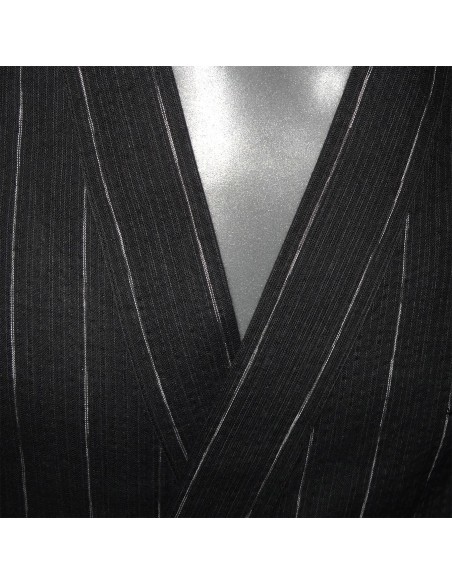 Jinbei Tunique vêtement japonaise d'été - noir - Taille M - Coton et Lin Jinbei Tunique vêtement japonaise d'été - noir - Taille M - Coton et Lin