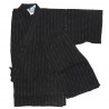 Jinbei Tunique vêtement japonaise d'été - noir - Taille M - Coton et Lin