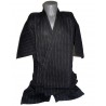 Jinbei Tunique vêtement japonaise d'été - noir - Taille L - Coton et Lin