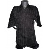 Jinbei Japanese summer tunic garment black - LL size - Cotton and Linen