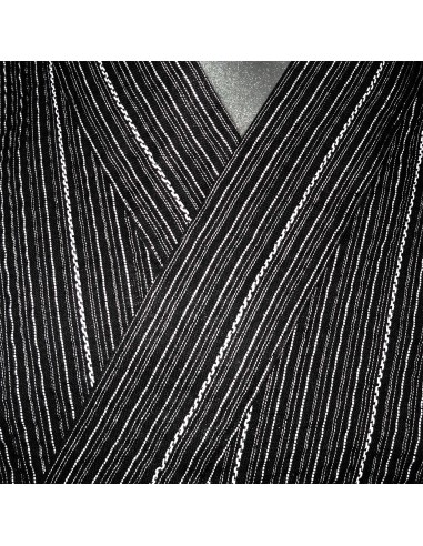 Jinbei Tunique vêtement japonaise d'été - noir - Taille M - Coton et Lin