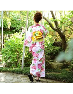 Yukata femme - Set 345 - Tissage Kôbai. kimono japonais d'été en coton 2
