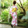Women's Yukata - Set 345 - 345 - Kôbai technique. Japanese summer kimono.