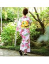 Yukata femme - Set 345 - Tissage Kôbai. kimono japonais d'été en coton