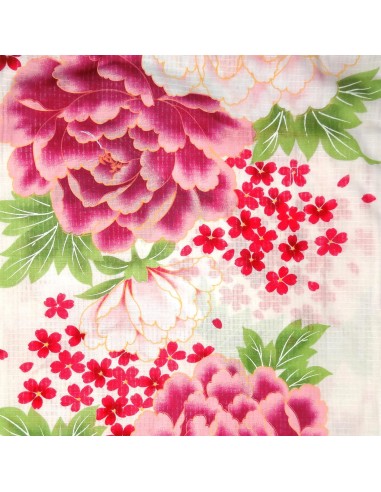 Yukata femme - Set 345 - Tissage Kôbai. kimono japonais d'été en coton