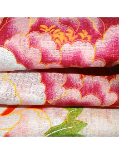 Yukata femme - Set 345 - Tissage Kôbai. kimono japonais d'été en coton