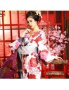 Yukata femme - Set 348 - Tissage Kôbai. kimono japonais d'été en coton