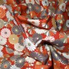 Japanese cloth 52x52 Orange-red - Chrysanthemums. Furoshiki Japanese cloth.