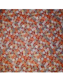 Japanese cloth 52x52 Orange-red - Chrysanthemums