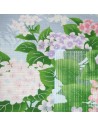 Furoshiki tissu japonaise 50x50 - Ajisai hortensias. Emballage cadeaux réutilisable en tissu