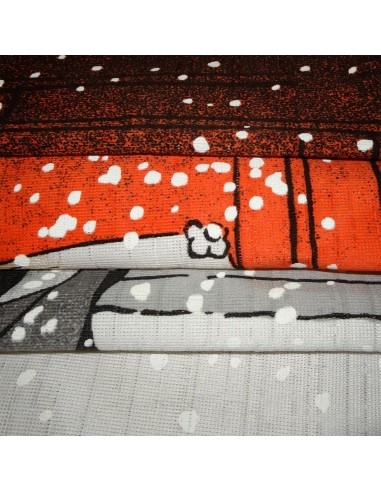 Noren en polyester - Scène hivernale. Rideaux japonais de séparation.