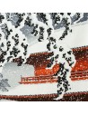 Polyester Noren - Winter scenery. Japanese divider curtains.