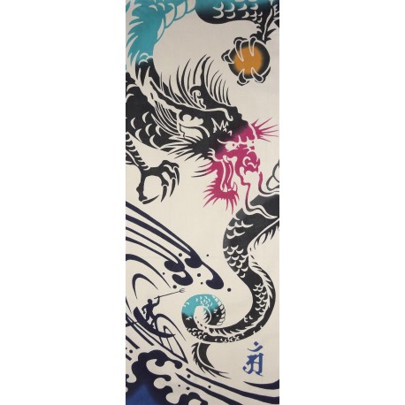 Tenugui Collection Echigo - Dragon. Tissus et textiles japonais décoratifs.