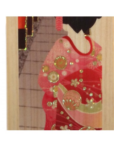Hinoki Wooden Bookmark - Geisha at the Fushimi Inari