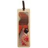Signet marque-page en bois de Hinoki - Geisha au Fushimi Inari