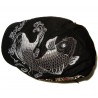 Embroidered flat cap - Koi Sakura - Black