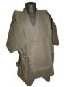 Jinbei Japanese summer tunic garment beige-green - LL size - Cotton and Linen