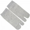 Tabi socks - Size 35 to 39 - Solid grey color. Split toes socks.