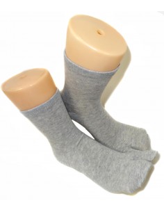 Chaussettes japonaises Tabi mi-mollet grises - Du 35 au 39. Chaussettes à orteils séparés. 2