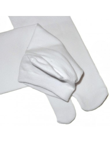 Short crew Tabi socks Size 39 to 43 - Solid white color. Split toes flip flop socks