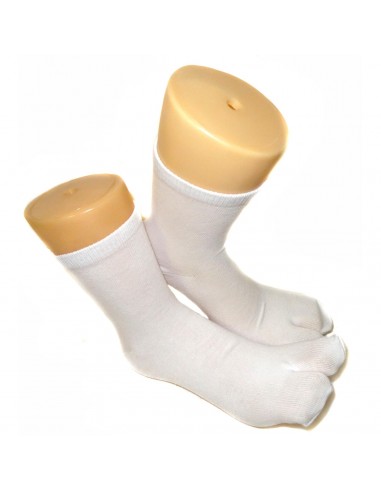 Short crew Tabi socks Size 39 to 43 - Solid white color. Split toes flip flop socks
