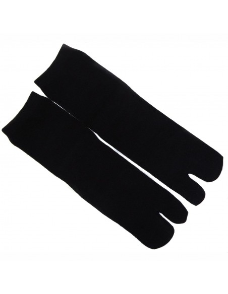 Crew Tabi socks - Size 35 to 39 - Solid black color. Split toes socks.