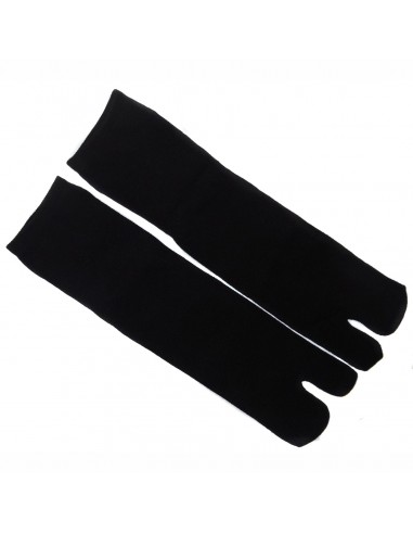 Chaussettes japonaises tabi noires haut de cheville - Du 39 au 43. Chaussettes à orteils séparés pour tongs.