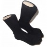 Short crew Tabi socks Size 39 to 43 - Solid black color. Split toes flip flop socks