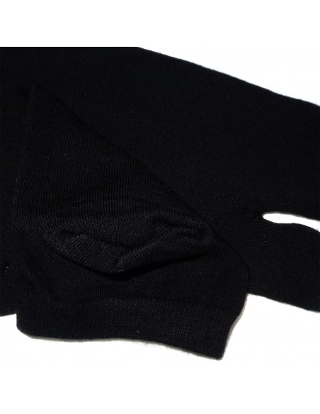 Short crew Tabi socks Size 39 to 43 - Solid black color. Split toes flip flop socks